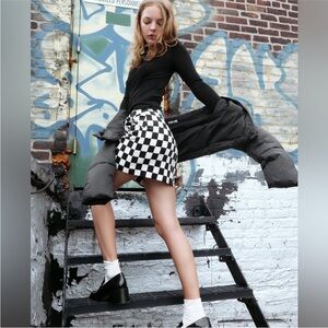 Zara checkered mini skirt